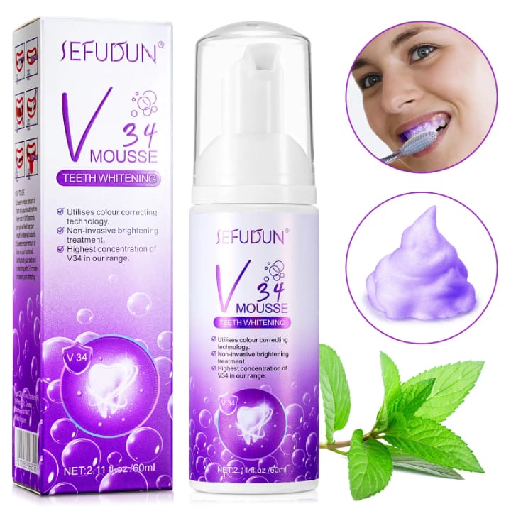Mousse blanchissante pour les dents V34 – SEFUDUN